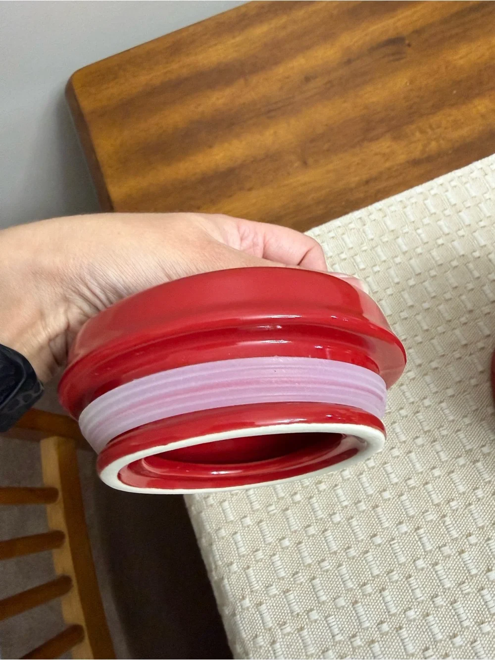 Santa's Cookies Red Ceramic Cookie Jar - Rae Dunn